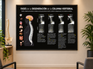 Póster Fases de la Degeneración de la Columna Vertebral - 80 x 60 cm